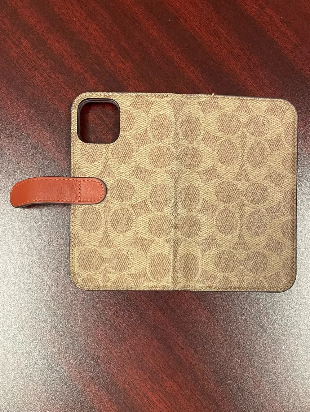 Coach iPhone 12 Phone Case Signature Canvas Folio Wallet Case